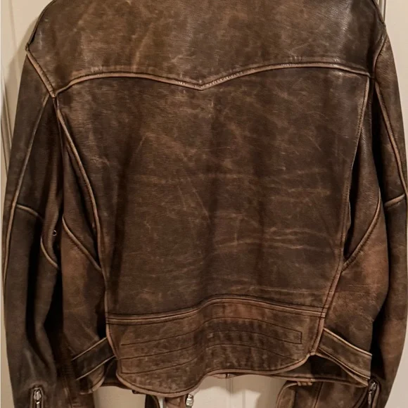 Vintage 90’s Men’s Brown Leather Bomber Jacket - Picture 7 of 16